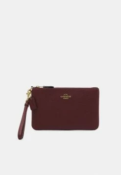 Coach POLISHED PEBBLE SMALL WRISTLET - Clutch - Wine