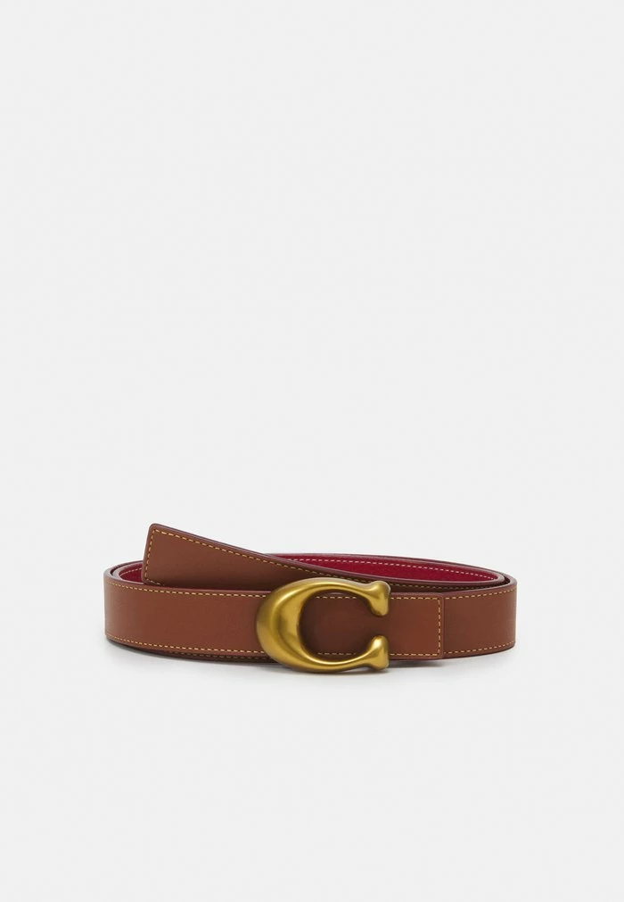 Coach SCULPTED REVERSIBLE BELT - Belt - Saddle/red 2 Coach SCULPTED REVERSIBLE BELT - Belt - Saddle/red - Image 2