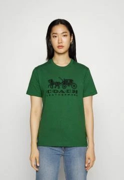 Coach EVERGREEN HORSE AND CARRIAGE TEE - Print T-shirt - Dark Pine