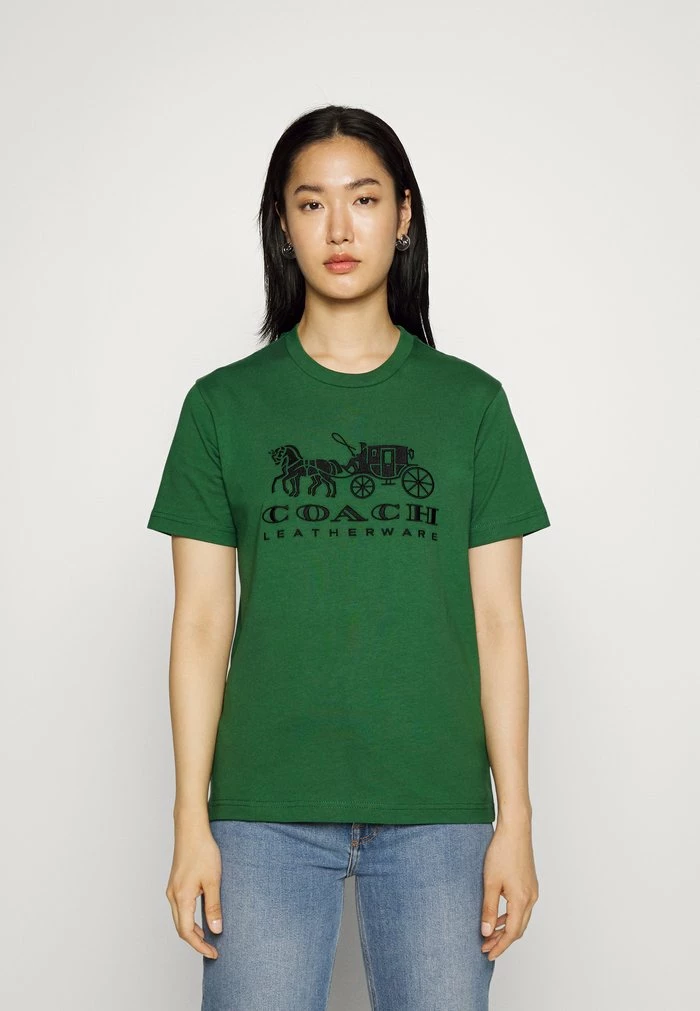 Coach EVERGREEN HORSE AND CARRIAGE TEE - Print T-shirt - Dark Pine 1 Coach EVERGREEN HORSE AND CARRIAGE TEE - Print T-shirt - Dark Pine