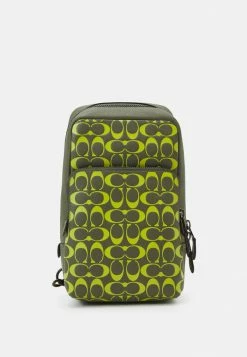Coach GOTHAM PACK SIGNATURE PEBBLE UNISEX - Across Body Bag - Army Green/key Lime