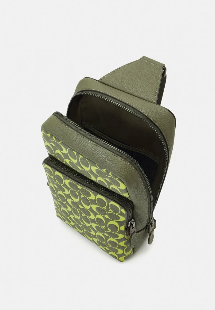 Coach GOTHAM PACK SIGNATURE PEBBLE UNISEX - Across Body Bag - Army Green/key Lime 3 Coach GOTHAM PACK SIGNATURE PEBBLE UNISEX - Across Body Bag - Army Green/key Lime - Image 3
