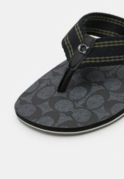 Coach SIGNATURE - T-bar Sandals - Charcoal/black -Coach Shop 2179fce28bc743e5828ecc27518e720f