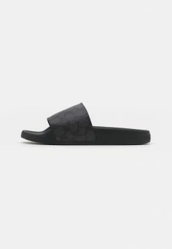 Coach SIGNATURE COATEDPOOL SLIDE - Mules - Charcoal