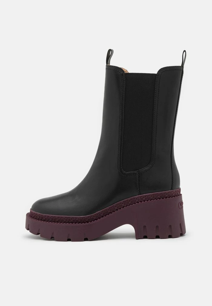 Coach ALEXA BOOTIE - Platform Boots - Black/deep Berry 1 Coach ALEXA BOOTIE - Platform Boots - Black/deep Berry