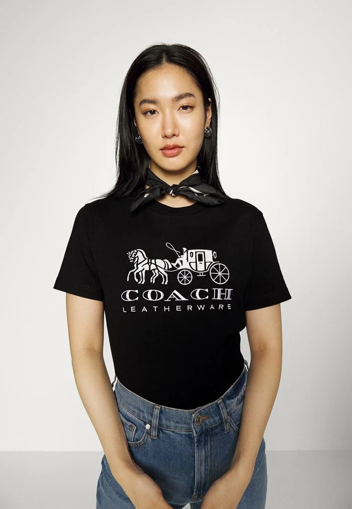 Coach EVERGREEN HORSE AND CARRIAGE TEE - Print T-shirt - Black 4 Coach EVERGREEN HORSE AND CARRIAGE TEE - Print T-shirt - Black - Image 4