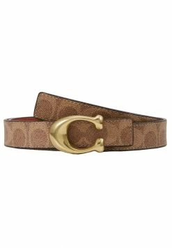 Coach SCULPTED COATED REVERSIBLE SIGNATURE BELT - Belt - Tan/rust 10 Coach SCULPTED COATED REVERSIBLE SIGNATURE BELT - Belt - Tan/rust -Coach Shop 31f9f3137673450fada7126ce198545a