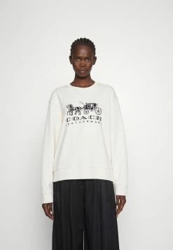 Coach EVERGREEN HORSE AND CARRIAGE CREWNECK - Sweatshirt - Chalk