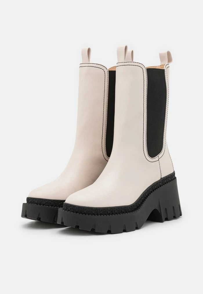 Coach ALEXA BOOTIE - Platform Boots - Chalk/black 3 Coach ALEXA BOOTIE - Platform Boots - Chalk/black - Image 3