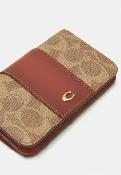 Coach SIGNATURE SLIM CARD CASE - Business Card Holder - Tan/rust -Coach Shop 4863d1cf43424c189b55eba7c4f87c4d