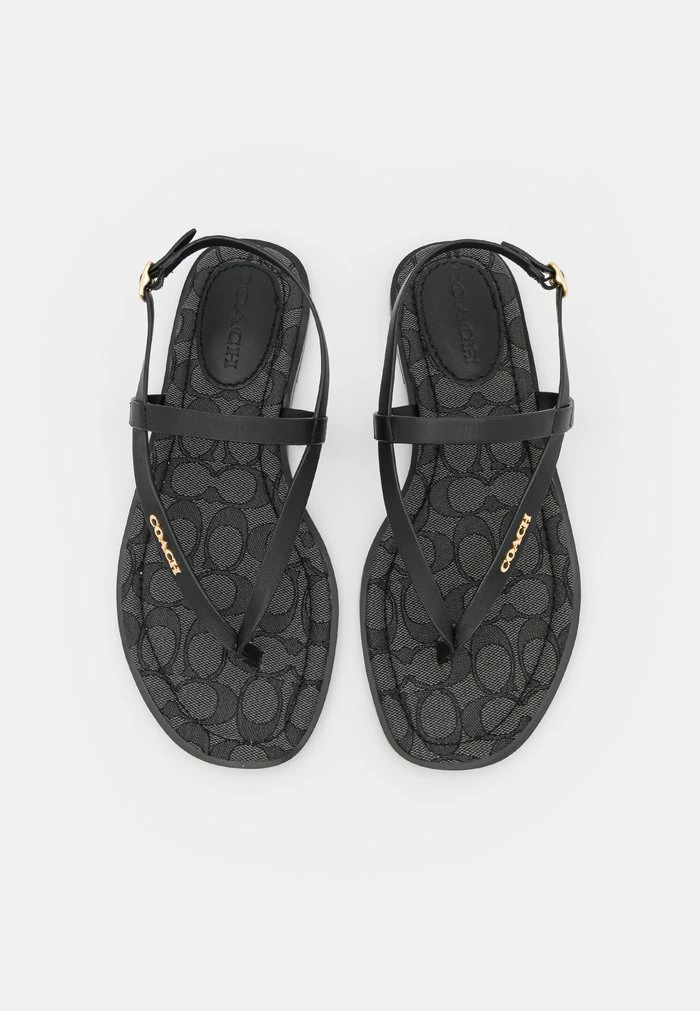 Coach JOSIE RECYCLED - T-bar Sandals - Black 4 Coach JOSIE RECYCLED - T-bar Sandals - Black - Image 4