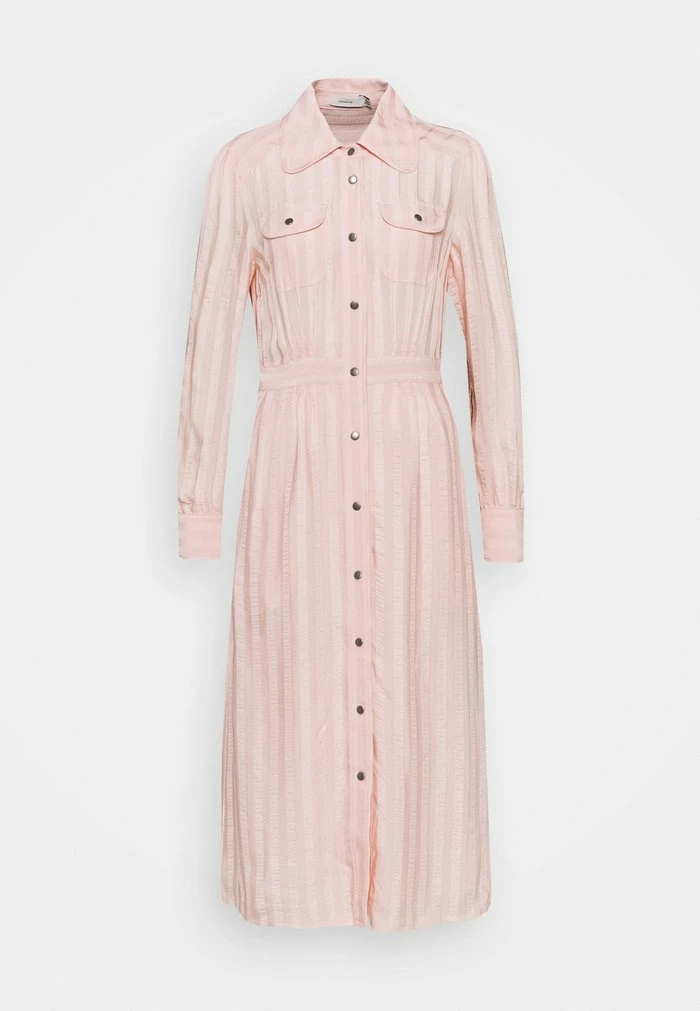 Coach LONG STRIPED DRESS - Shirt Dress - Cloud Pink 1 Coach LONG STRIPED DRESS - Shirt Dress - Cloud Pink
