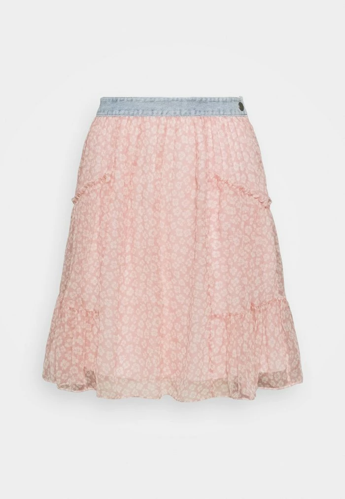 Coach WAISTBAND MINI SKIRT - A-line Skirt - Pink/white 1 Coach WAISTBAND MINI SKIRT - A-line Skirt - Pink/white