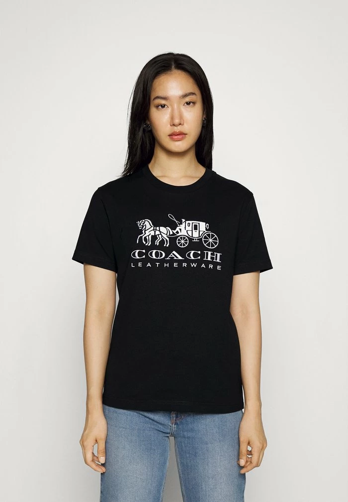 Coach EVERGREEN HORSE AND CARRIAGE TEE - Print T-shirt - Black 1 Coach EVERGREEN HORSE AND CARRIAGE TEE - Print T-shirt - Black