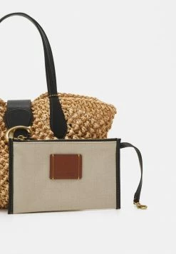 Coach SMALL POPCORN TEXTURE TOTE SET - Handbag - Natural/black -Coach Shop 5f2cd822a32d481c9124ba75f957be56