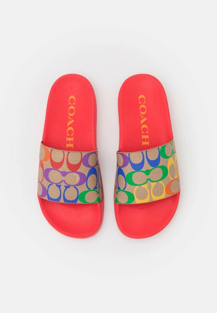 Coach UDELE RAINBOW SLIDE - Mules - Tan/multi-colored/pop Red/miami Red 5 Coach UDELE RAINBOW SLIDE - Mules - Tan/multi-colored/pop Red/miami Red - Image 5