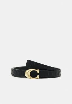 Coach SCULPTED EMBOSSED BELT - Belt - Black