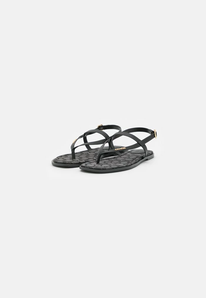 Coach JOSIE RECYCLED - T-bar Sandals - Black 2 Coach JOSIE RECYCLED - T-bar Sandals - Black - Image 2