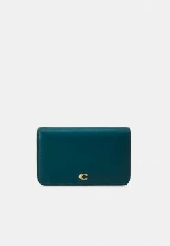 Coach SLIM CARD CASE - Business Card Holder - Deep Turquoise