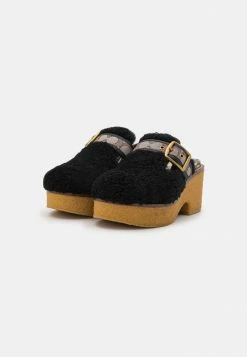 Coach DYLAN SHEARLING - Heeled Mules - Black/oak -Coach Shop 7773eefee73145e5934f1406e72c2a8f