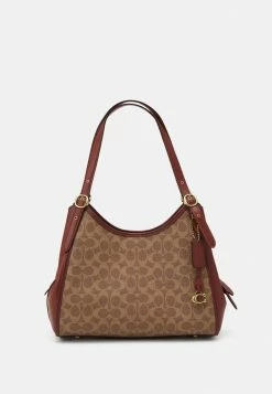 Coach COATED CANVAS SIGNATURE ARCHIVAL EDIE - Handbag - Tan Rust