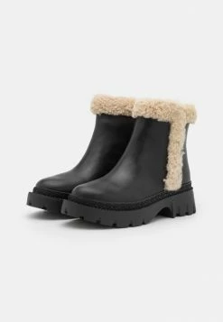 Coach JANE BOOTIE - Platform Ankle Boots - Black/natural -Coach Shop 7c0b7a2119bf4e2fad81c92af454dc44