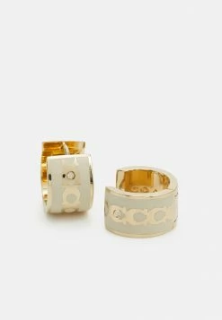 Coach HOOP EARRINGS - Earrings - Gold-coloured/chalk -Coach Shop 84f88b6e2f104394ab9b638ac906abee