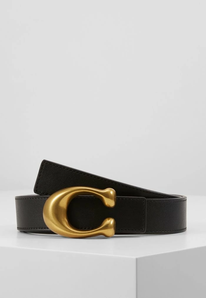 Coach SCULPTED REVERSIBLE BELT - Belt - Black/saddle 1 Coach SCULPTED REVERSIBLE BELT - Belt - Black/saddle