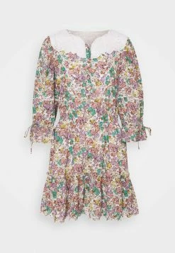 Coach PRINTED MINI TIERED DRESS - Day Dress - Purple/green