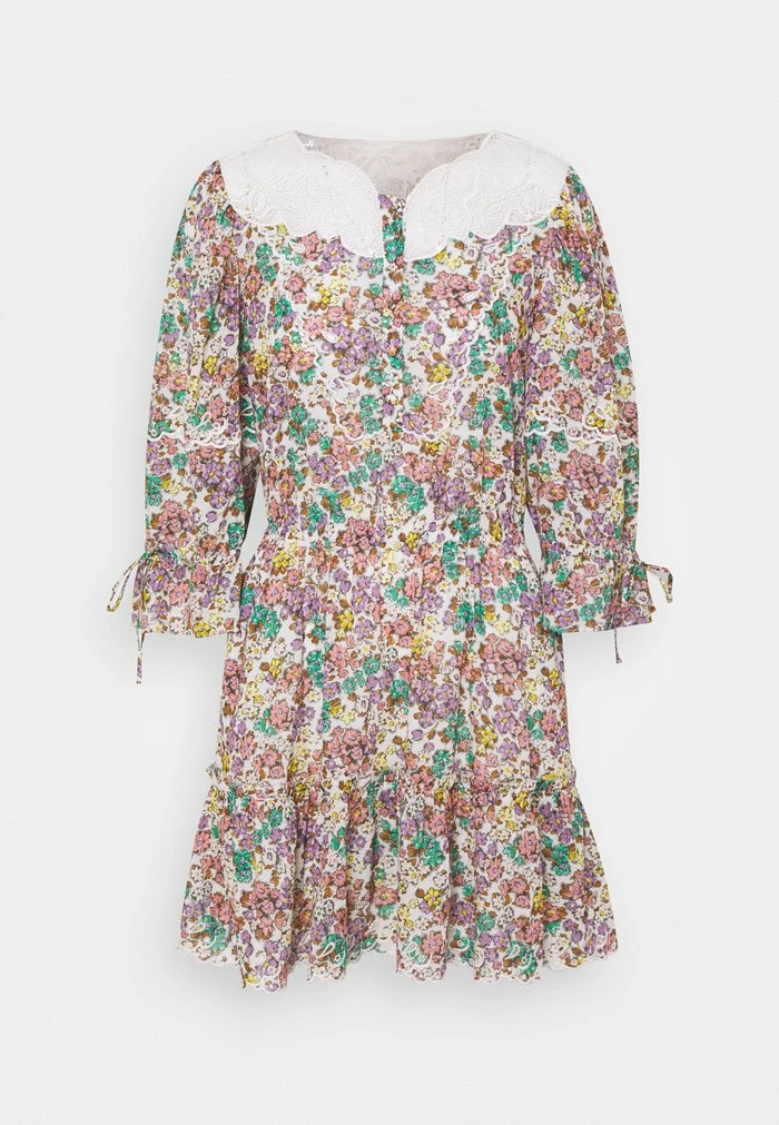 Coach PRINTED MINI TIERED DRESS - Day Dress - Purple/green 1 Coach PRINTED MINI TIERED DRESS - Day Dress - Purple/green