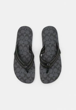 Coach SIGNATURE - T-bar Sandals - Charcoal/black