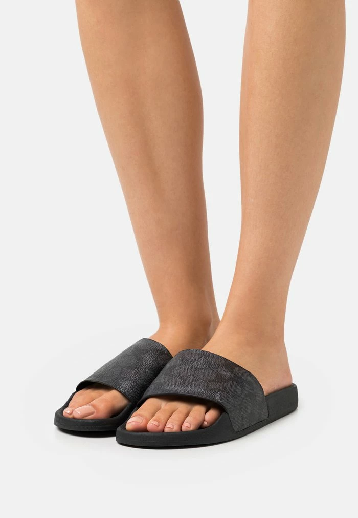 Coach UDELE COATED SLIDE - Mules - Charcoal/black 1 Coach UDELE COATED SLIDE - Mules - Charcoal/black