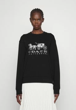 Coach EVERGREEN HORSE AND CARRIAGE CREWNECK - Sweatshirt - Black