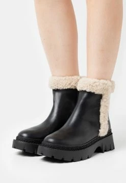 Coach JANE BOOTIE - Platform Ankle Boots - Black/natural