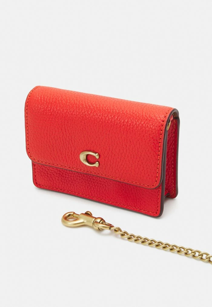 Coach POLISHED PEBBLED HALF FLAP CARD CASE - Wallet - Red Orange 4 Coach POLISHED PEBBLED HALF FLAP CARD CASE - Wallet - Red Orange - Image 4