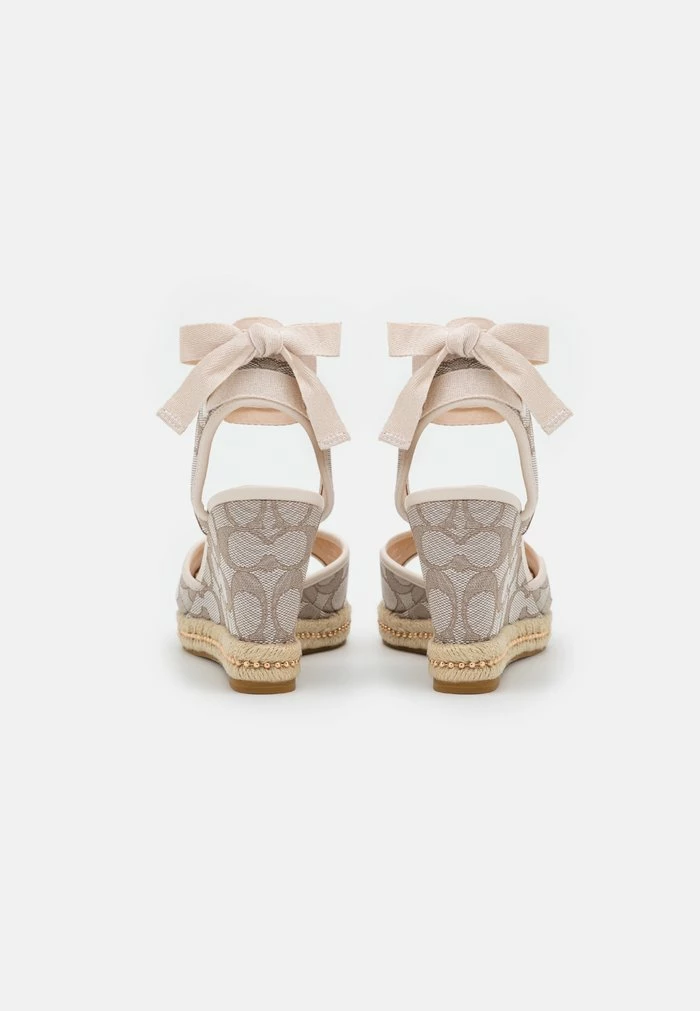 Coach PAGE WEDGE - Platform Sandals - Stone/chalk 4 Coach PAGE WEDGE - Platform Sandals - Stone/chalk - Image 4