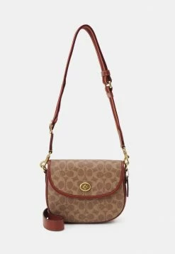 Coach SIGNATURE WILLOW SADDLE - Across Body Bag - Tan Rust