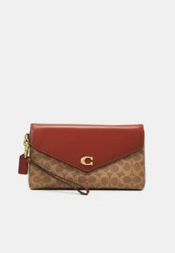 Coach COLORBLOCK SIGNATURE WRISTLET - Clutch - Tan Rust