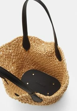 Coach SMALL POPCORN TEXTURE TOTE SET - Handbag - Natural/black -Coach Shop cf4f4d027e314ece9aaef96f77ccce9a