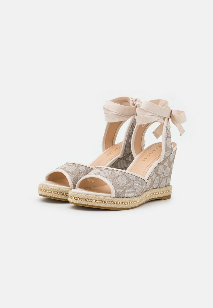 Coach PAGE WEDGE - Platform Sandals - Stone/chalk 3 Coach PAGE WEDGE - Platform Sandals - Stone/chalk - Image 3