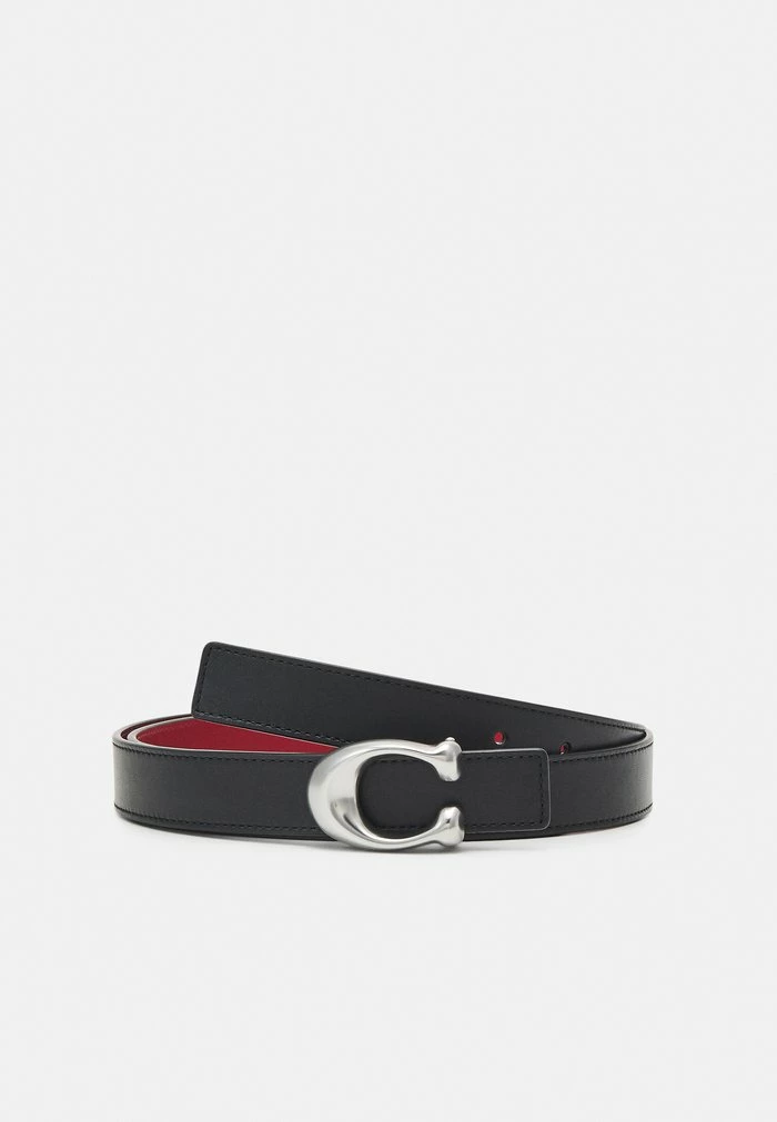 Coach SCULPTED REVERSIBLE BELT - Belt - Black/red 1 Coach SCULPTED REVERSIBLE BELT - Belt - Black/red