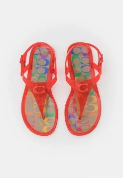 Coach NATALEE - T-bar Sandals - Red Orange 11 Coach NATALEE - T-bar Sandals - Red Orange -Coach Shop d46aea0df50d46e3a08bec0d79ae7b80