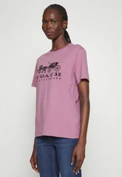 Coach EVERGREEN HORSE AND CARRIAGE TEE - Basic T-shirt - Violet Orchid