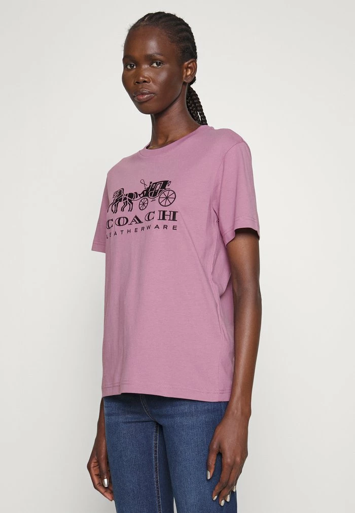 Coach EVERGREEN HORSE AND CARRIAGE TEE - Basic T-shirt - Violet Orchid 1 Coach EVERGREEN HORSE AND CARRIAGE TEE - Basic T-shirt - Violet Orchid