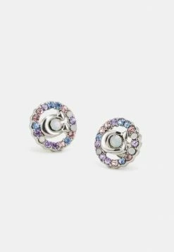Coach STUD EARRINGS - Earrings - Silver-coloured/blue Multi -Coach Shop e4b9cbb4301d4c9c96472034de40a1eb