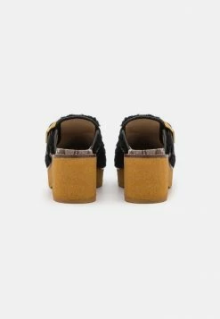 Coach DYLAN SHEARLING - Heeled Mules - Black/oak -Coach Shop ec306acc500e4f71bc07ffd93a88daf8