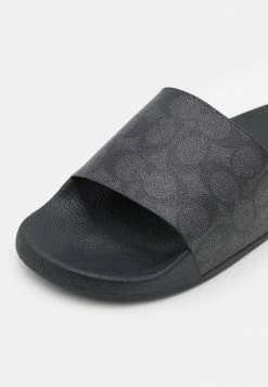 Coach SIGNATURE COATEDPOOL SLIDE - Mules - Charcoal -Coach Shop f0425d10f8d94934bd1710ed0b24ef11