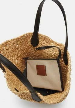 Coach SMALL POPCORN TEXTURE TOTE SET - Handbag - Natural/black -Coach Shop f73ce9babb374cc991e7fb6bea3af457
