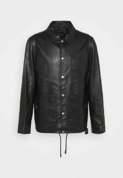 Coach POCKET JACKET - Leather Jacket - Black