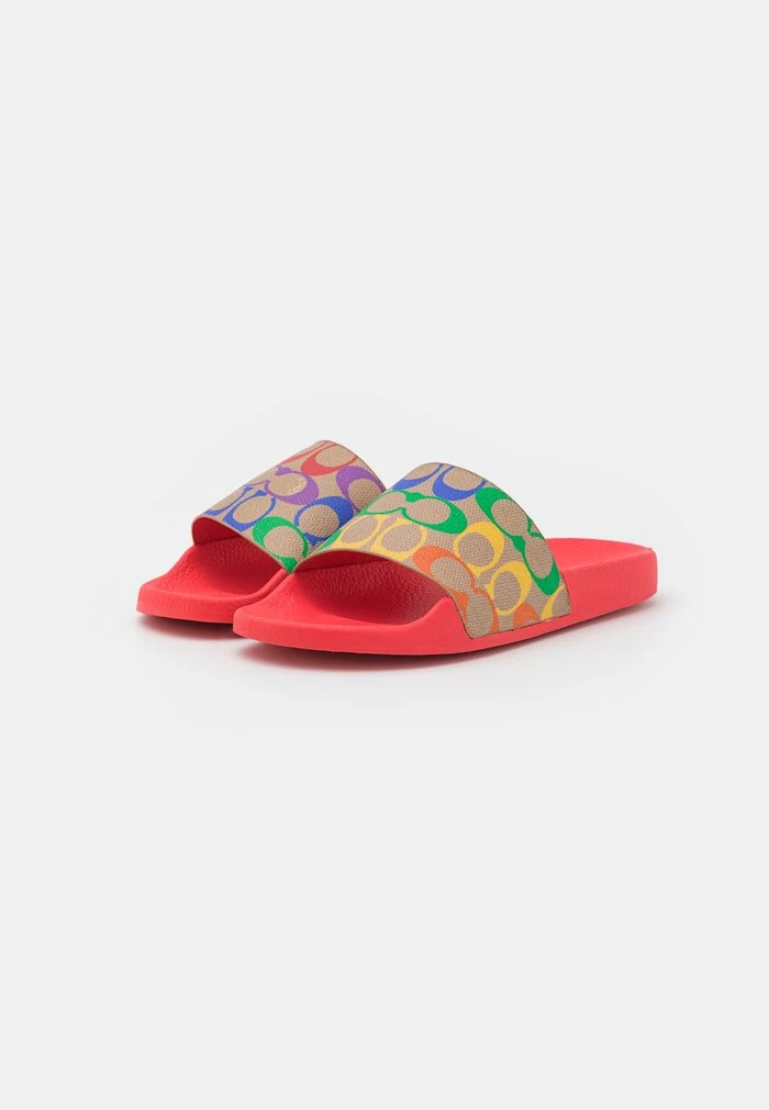 Coach UDELE RAINBOW SLIDE - Mules - Tan/multi-colored/pop Red/miami Red 3 Coach UDELE RAINBOW SLIDE - Mules - Tan/multi-colored/pop Red/miami Red - Image 3